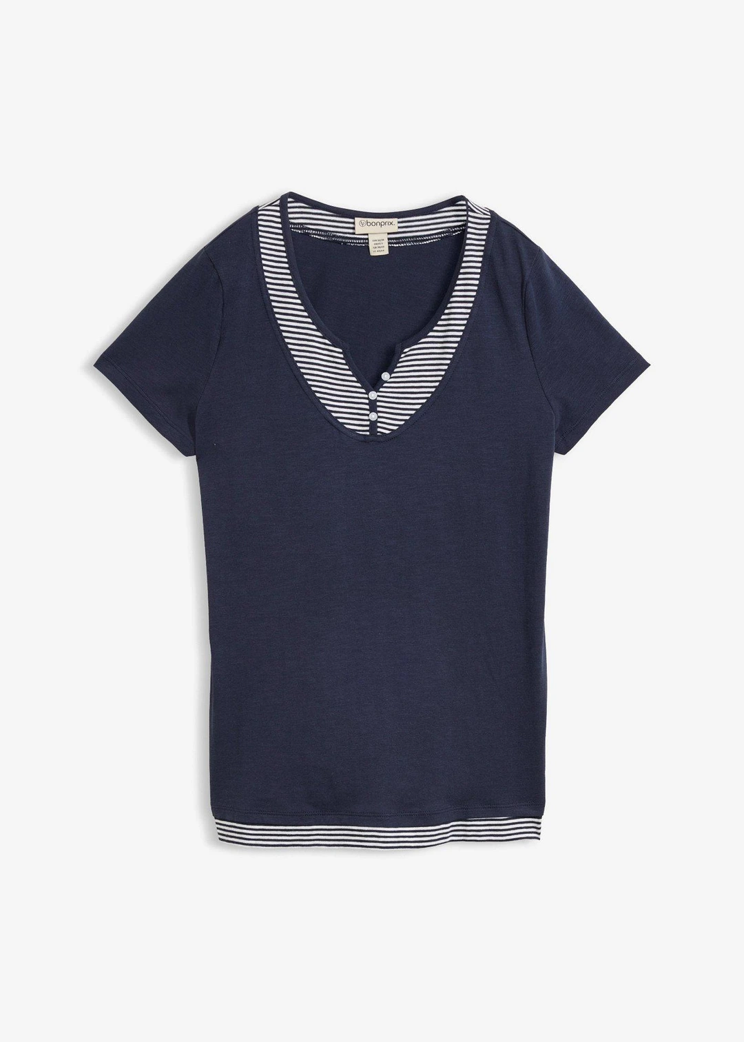 T-shirt coton style 2 en 1, manches courtes