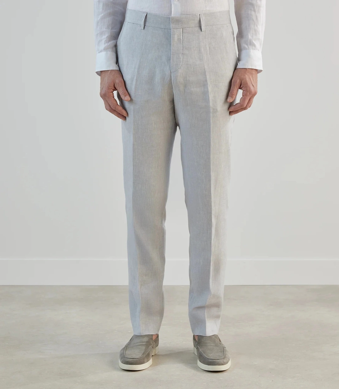 IZAC - Pantalon ville 100% lin gris