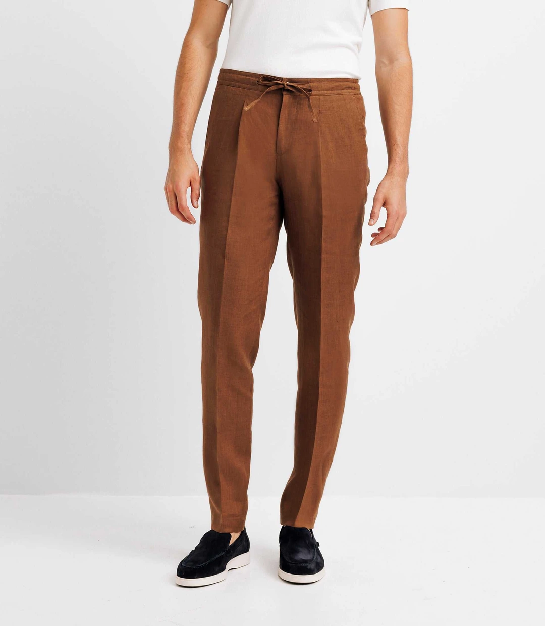 IZAC - Pantalon ville 100% lin truffe