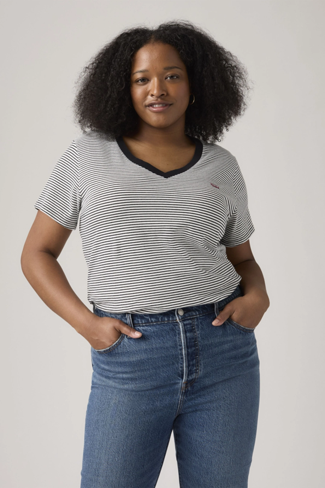 Levi's T Shirt Col V (grandes Tailles) - Femme - Rose / Potpourri - 4X