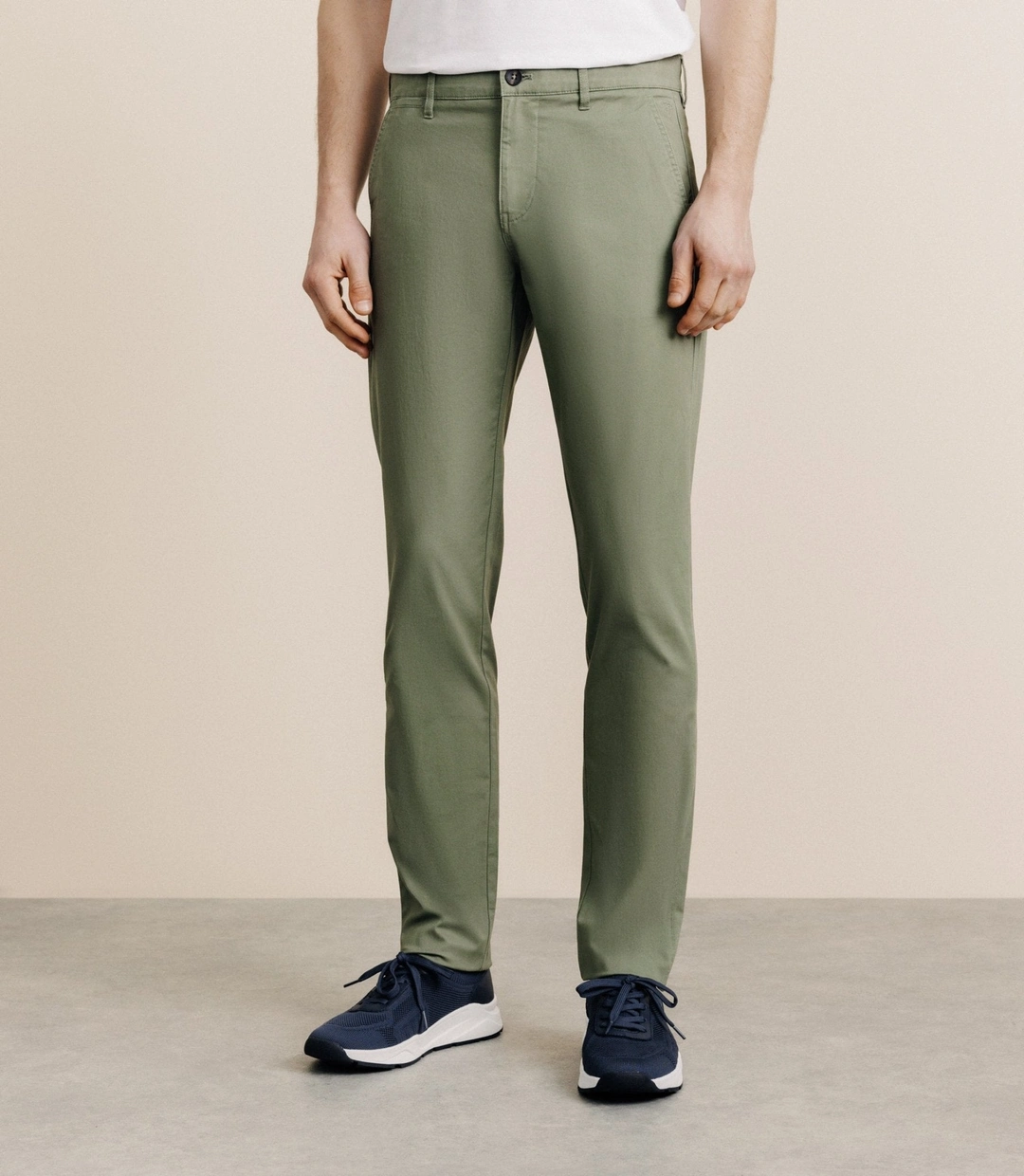 IZAC - Pantalon en coton stretch kaki