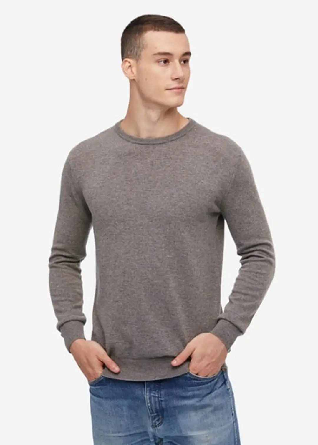 Crew Neck Cashmere Sweater For Men