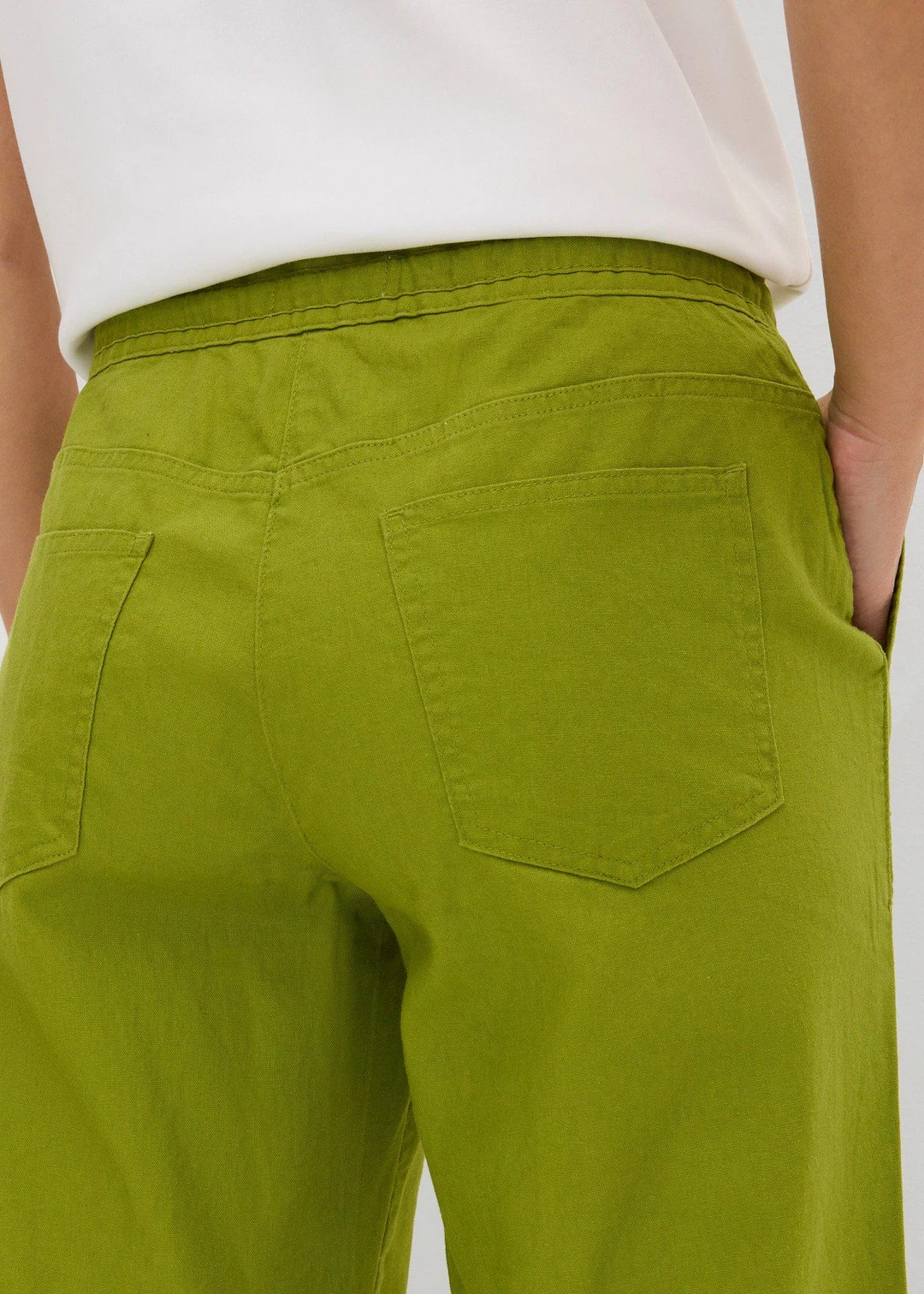 Pantalon large en lin et coton - 3