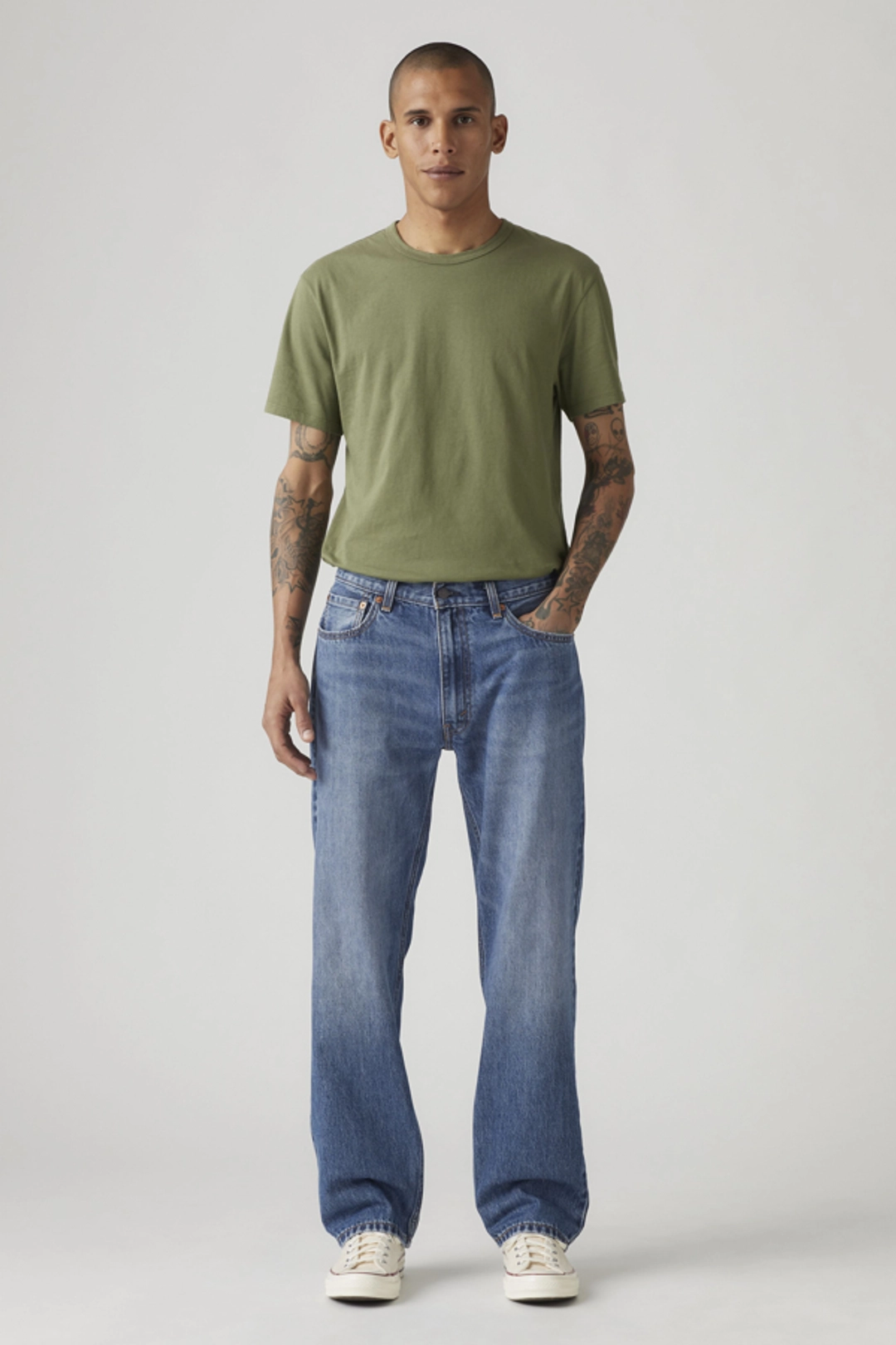 Levi's Jean 555 Relaxed Straight - Homme - Noir / Forget Me Nots - 42X32 - 2