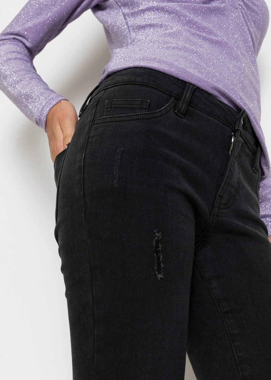 Jean skinny taille mi-haute, extensible - 3