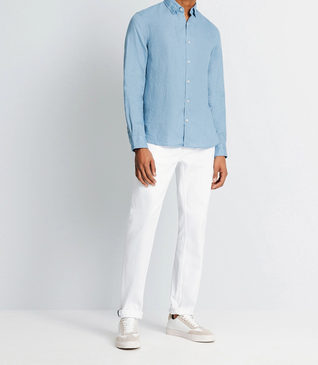 IZAC - Chemise casual en lin indigo