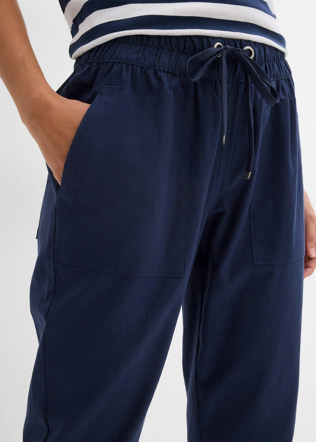Léger pantalon jogger en lin mélangé - 3