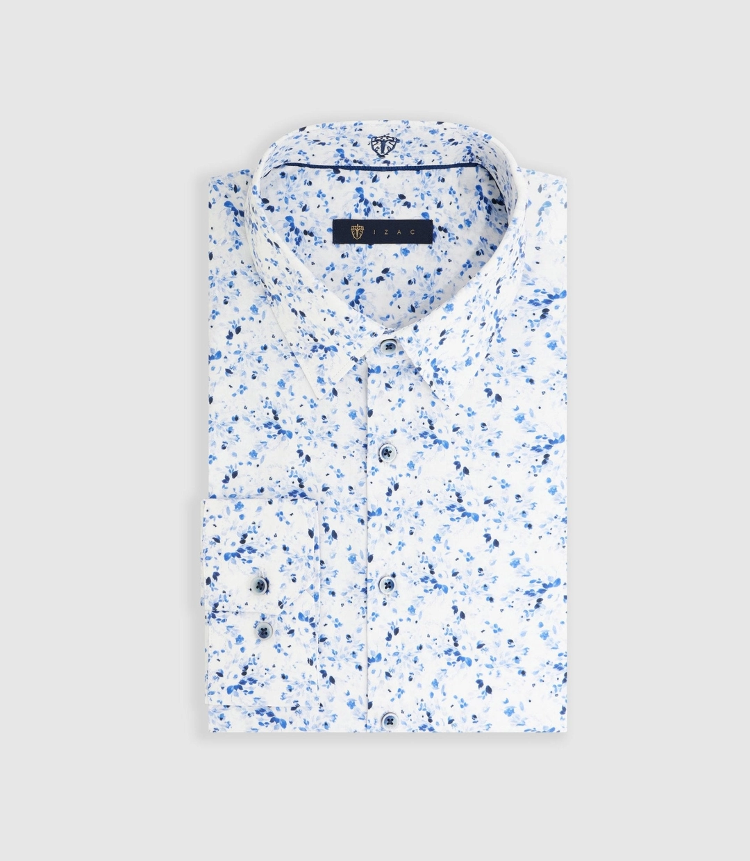 IZAC - Chemise à imprimé floral bleu ''Madec''