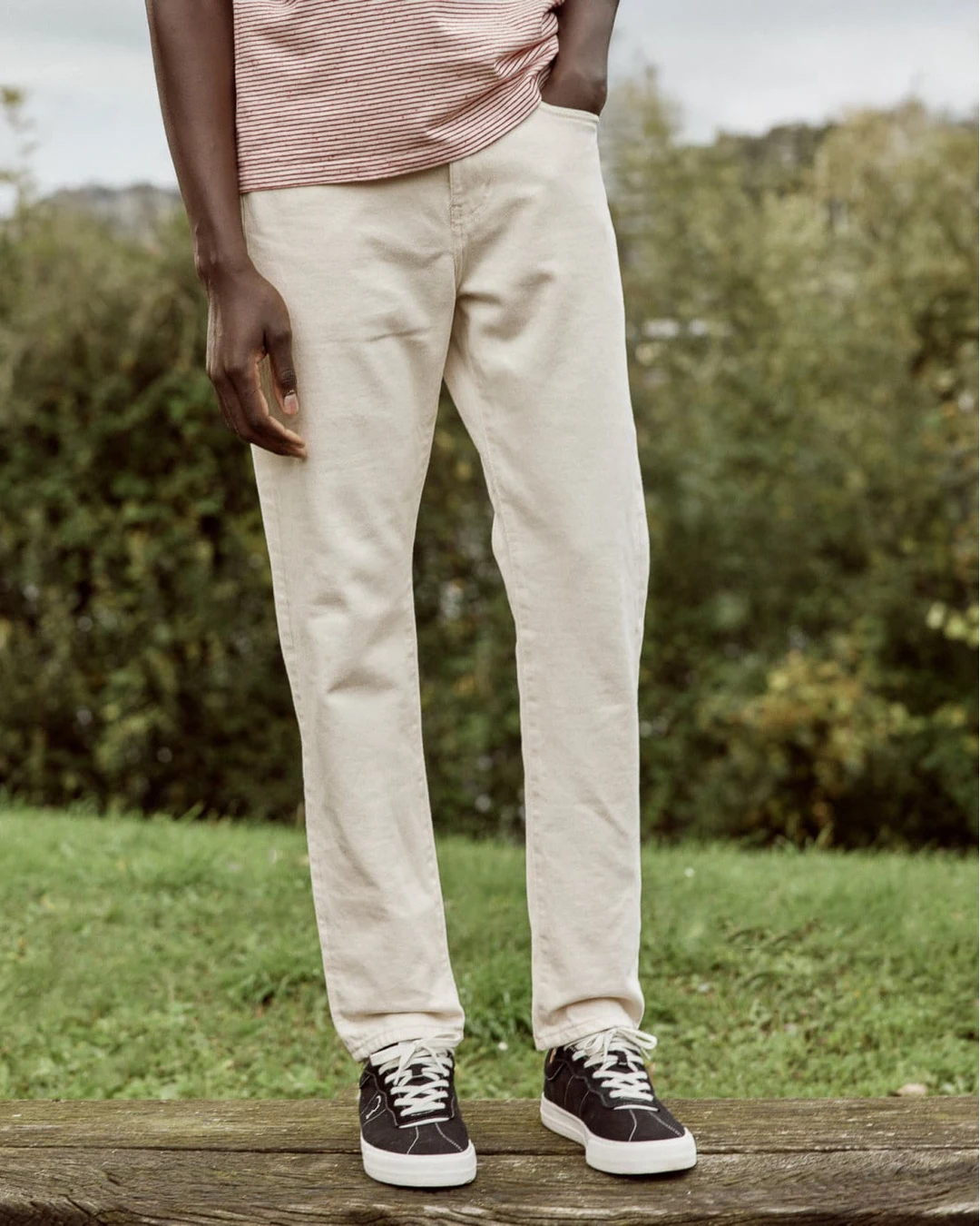 Jean tapered écru coton bio - DENIM TAPERED