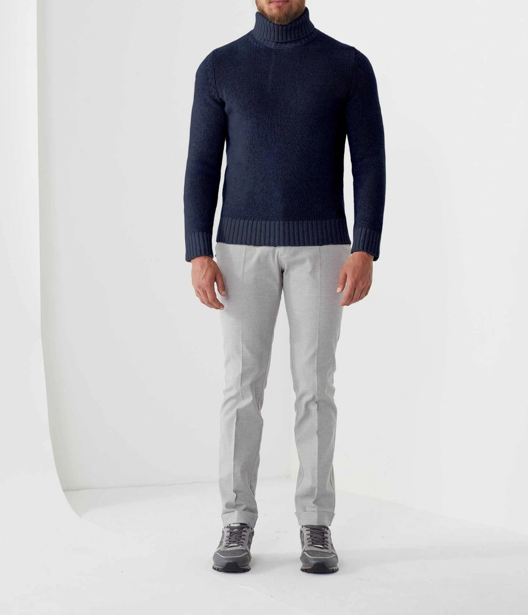 IZAC - Pull col roulé bleu ''Savio''
