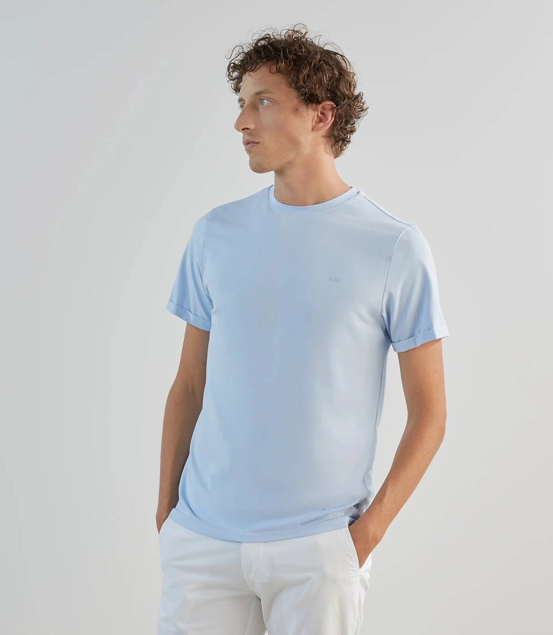 IZAC - T-shirt col rond bleu ciel