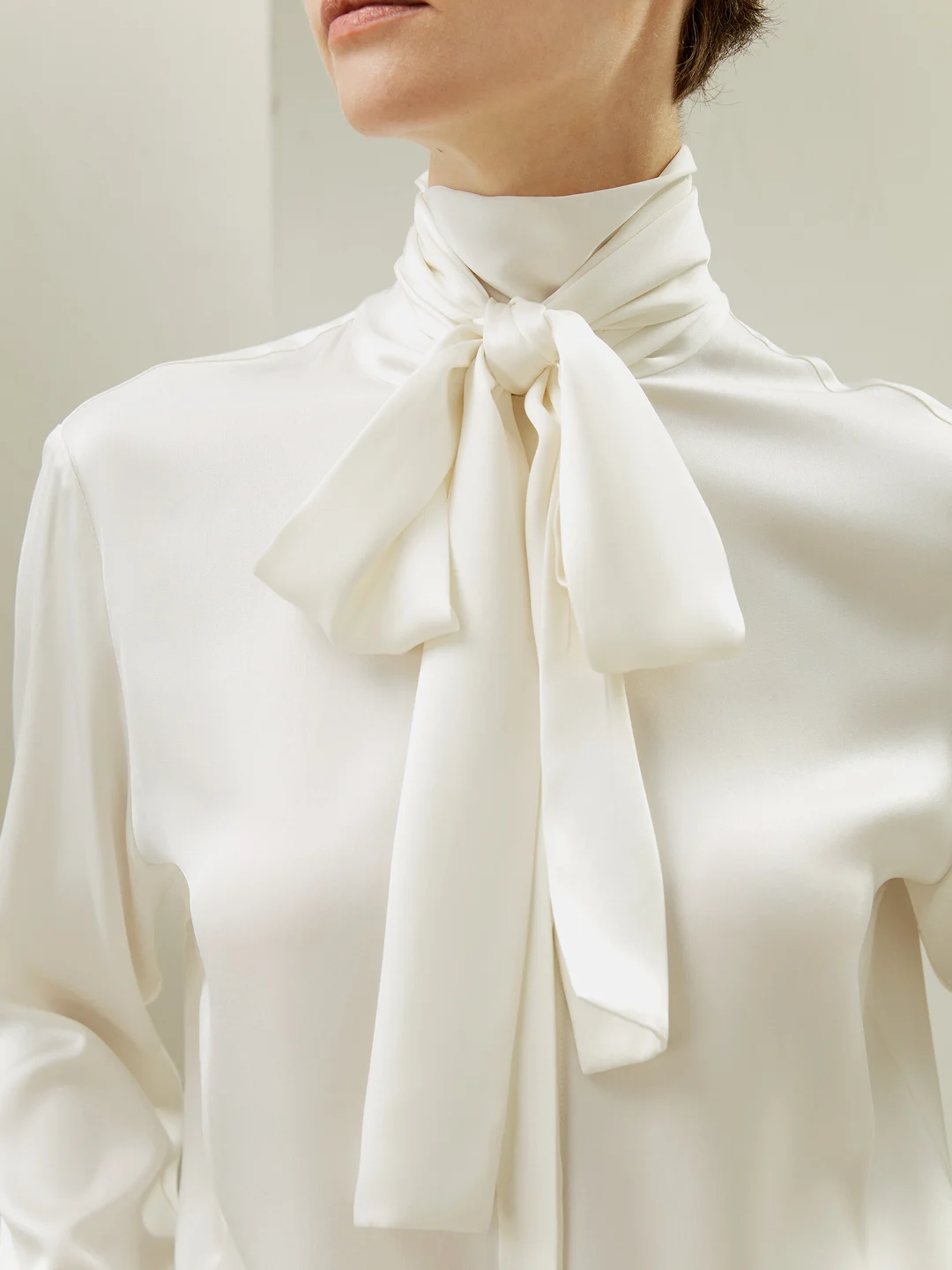 LILYSILK Blouse Soie Femme Blanc Col Roulé, Bouton De Manchette 100% Soie Pure Convient À Toutes Les Saisons L