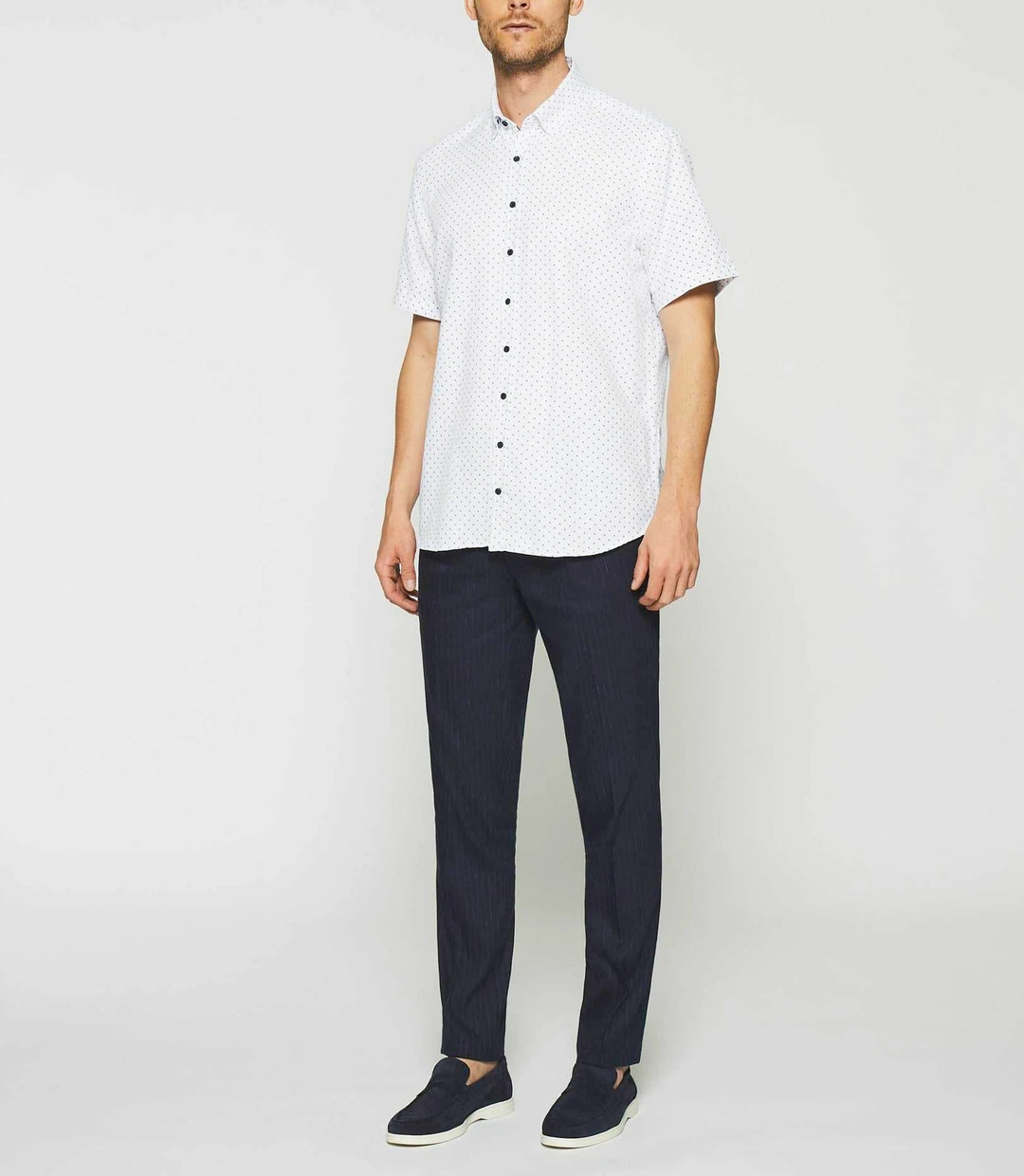 IZAC - Chemise blanche et bleu KEDDY