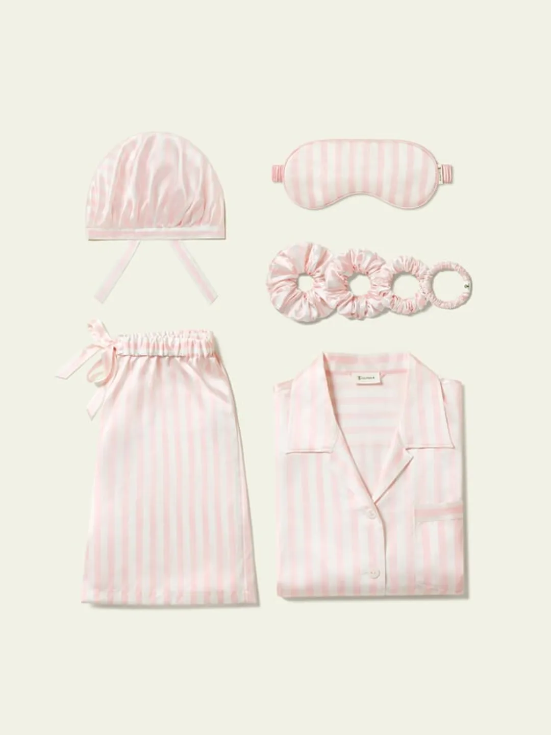 LILYSILK Femme Ensemble Pyjama Court en Soie Charmeuse Rayé Rose Clair – Saint-Valentin