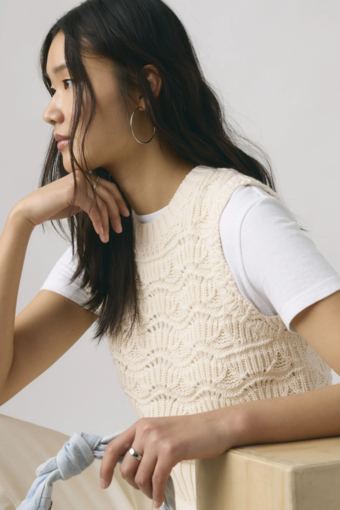 Levi's Débardeur Maille Crochet Hope - Femme - Blanc / Pristine Cotton - XS