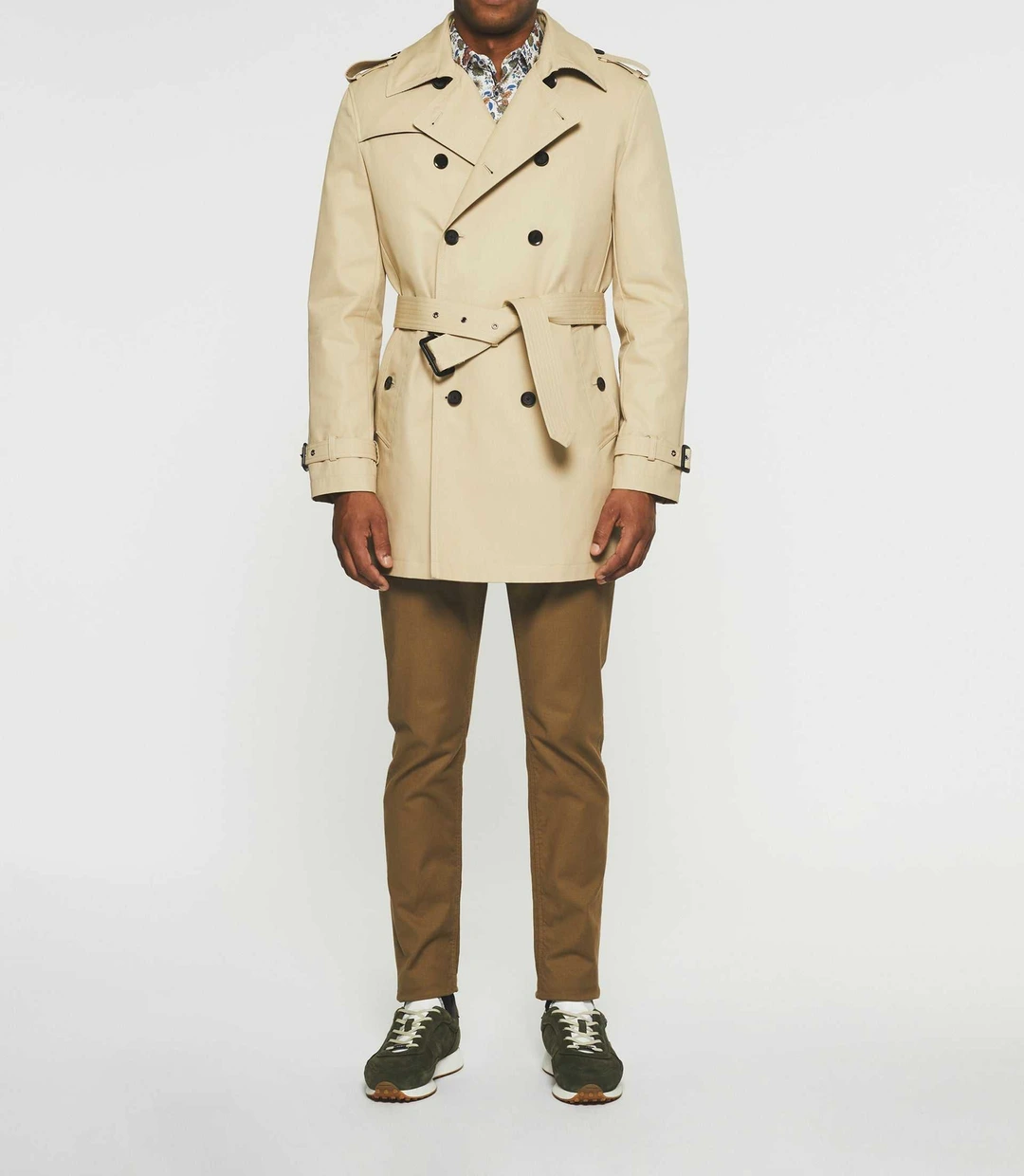 IZAC - Trench croisé en coton beige IDANO