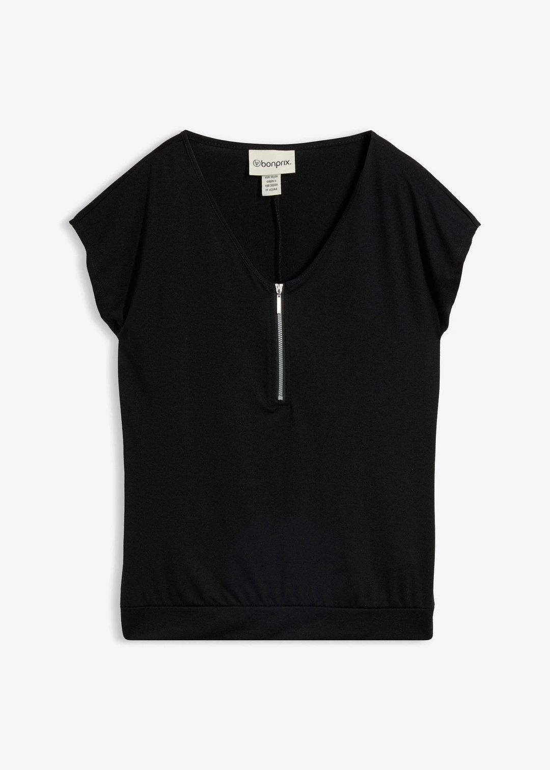 T-shirt avec zip, manches courtes