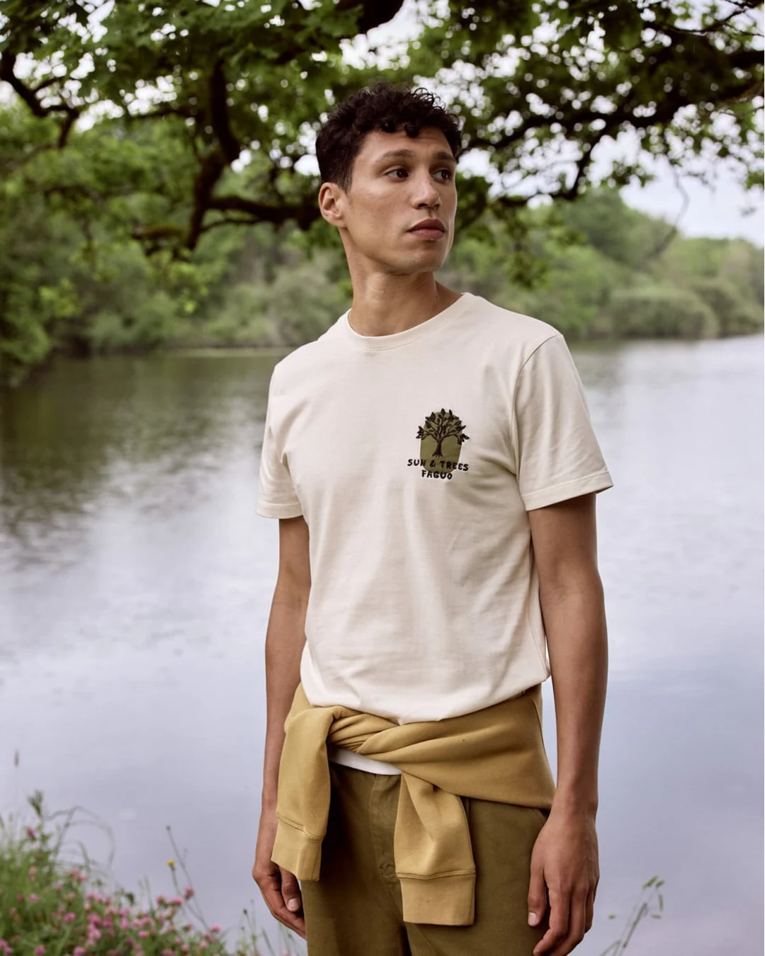 T-shirt écru sun and trees coton - ARCY