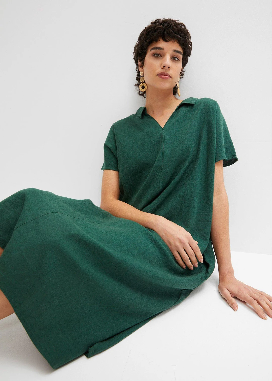 Robe caftan légère en lin et viscose - 3