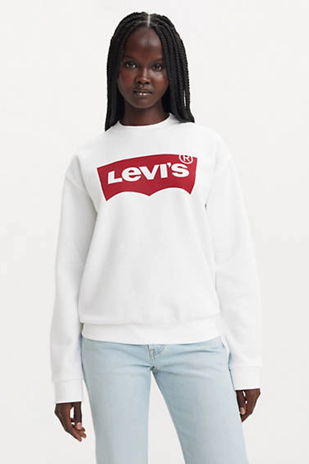 Levi's Sweat Shirt Graphique Col Rond Everyday - Femme - Blanc / Everyday Crew Core Batwing White+ - XS