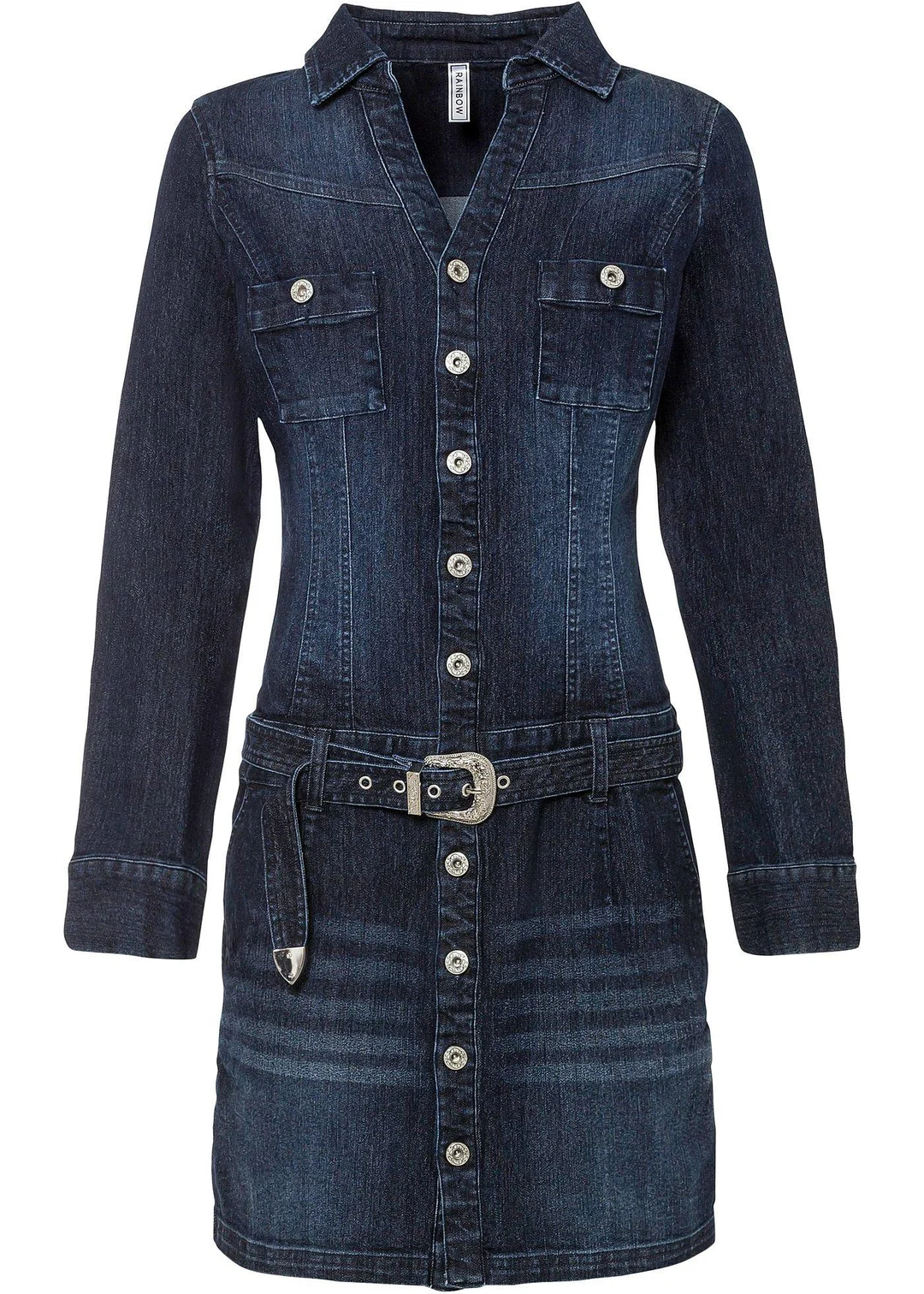 Robe en jean avec ceinture