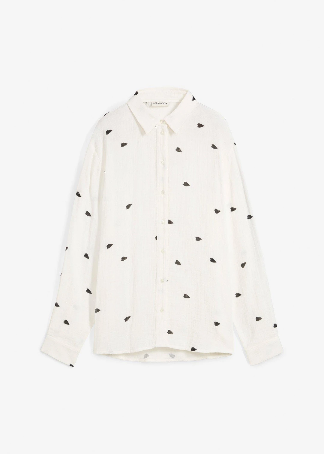 Chemisier en gaze de coton à motif cœurs