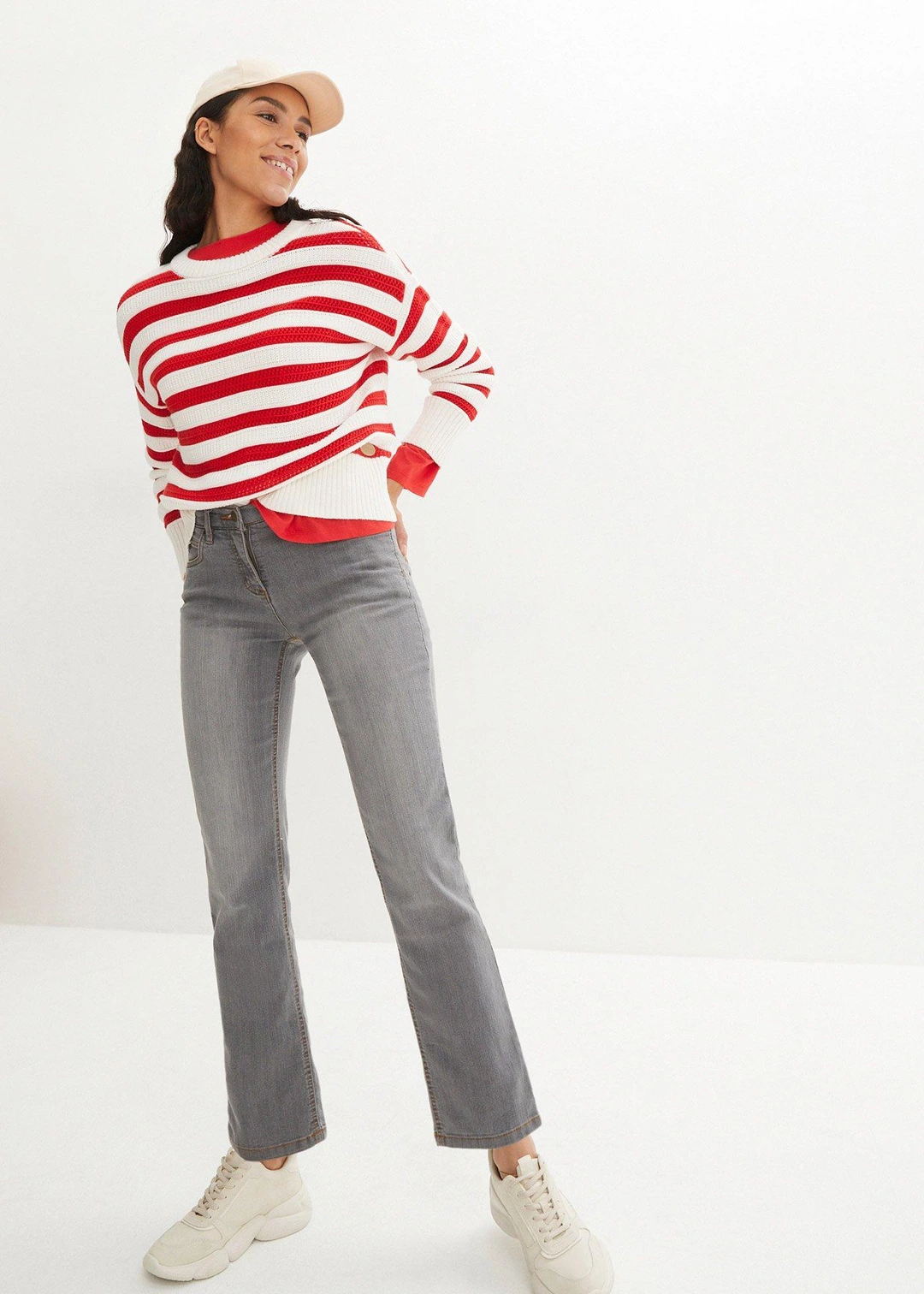 Jean droit taille mi-haute, extensible - 2