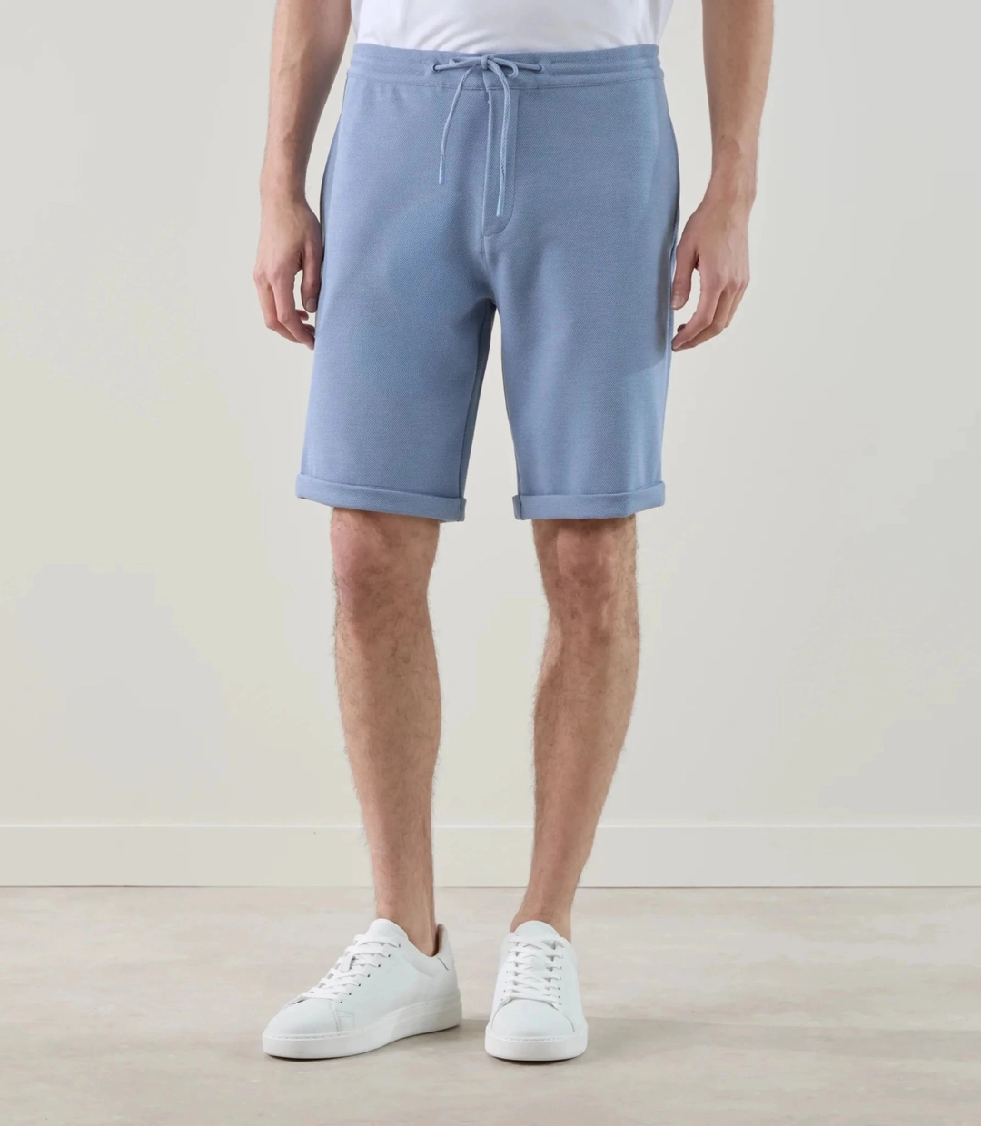 IZAC - Bermuda en maille indigo