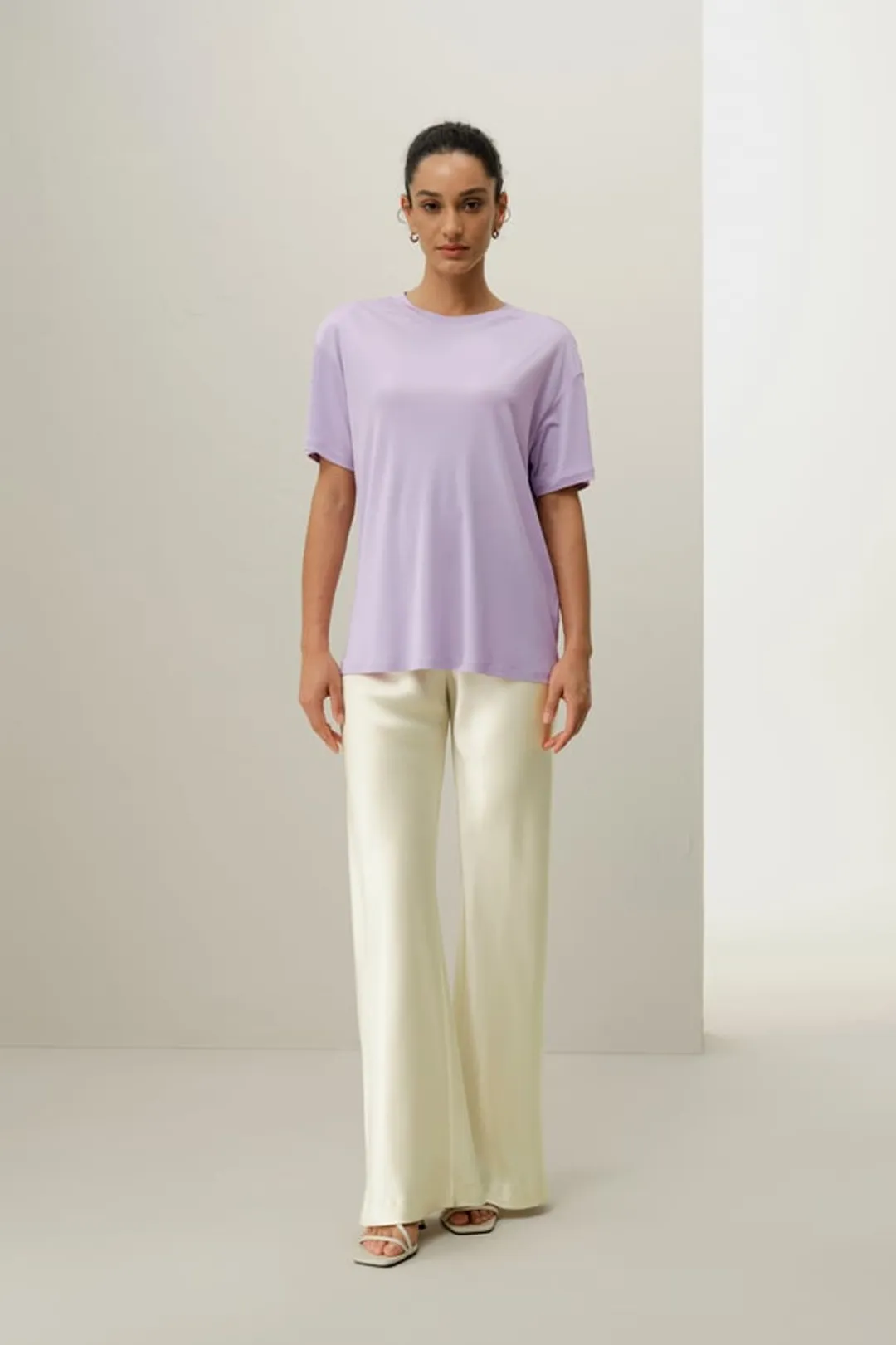 LILYSILK T-Shirt En Jersey De Soie Coupe Décontractée Jersey De Soie Doux Pour La Peau, Confortable Et Durable Noir L