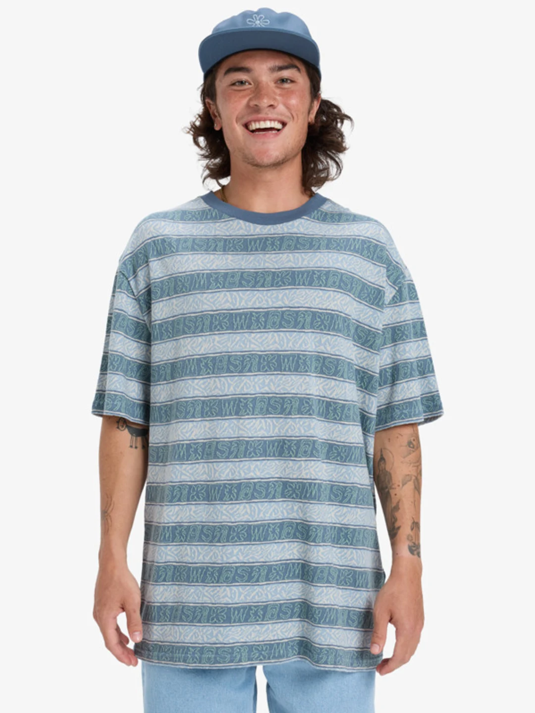 Sassi Jacquard - T-Shirt à manches courtes pour Homme Bleu