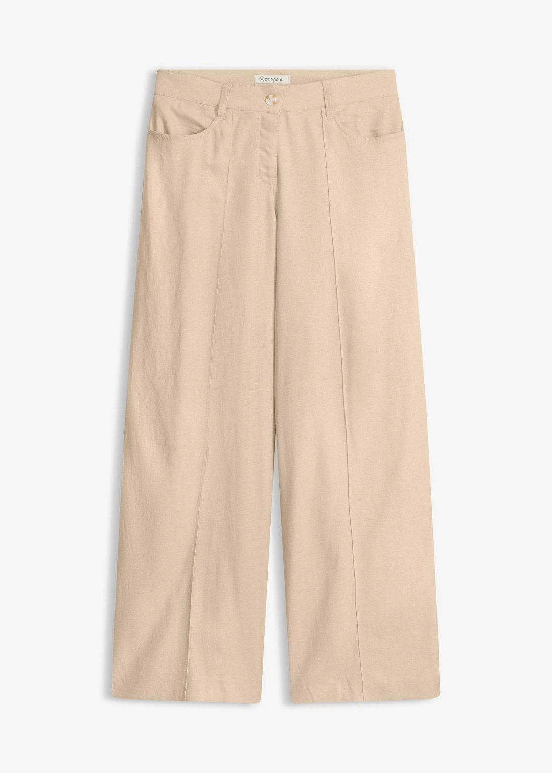 Pantalon palazzo léger en lin mélangé