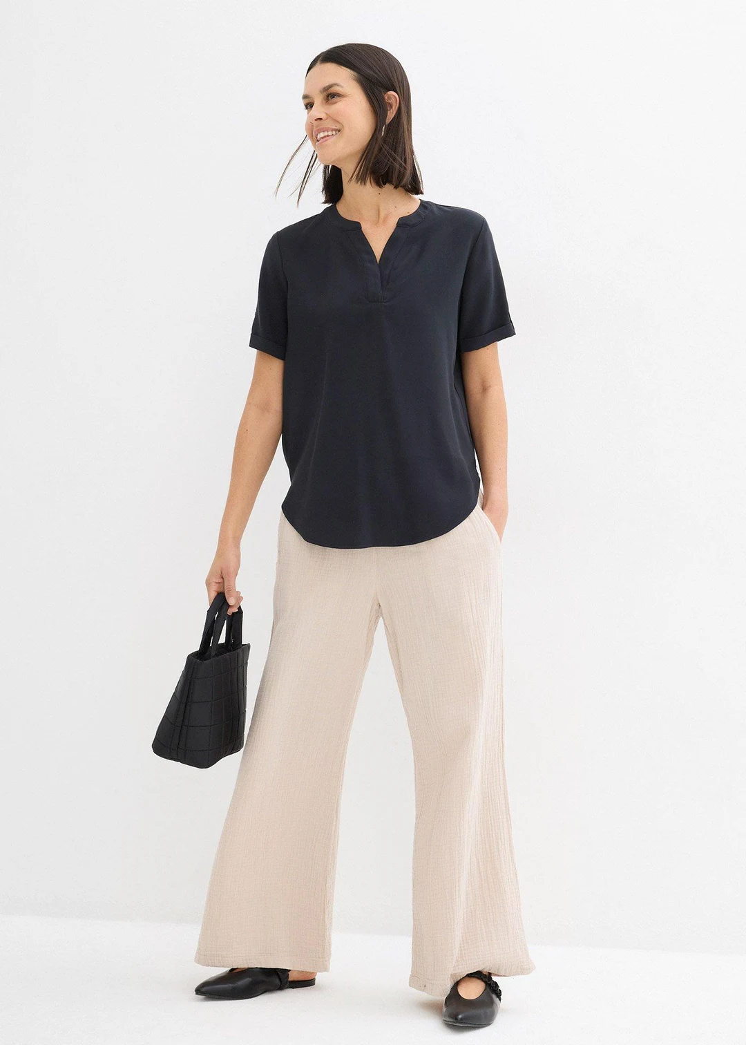 Blouse manches courtes en viscose mélangée - 2