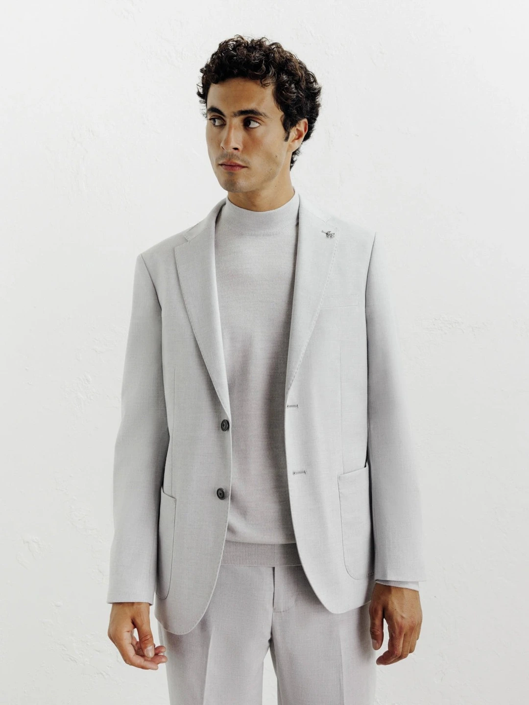 IZAC - Veste ville en flanelle gris clair