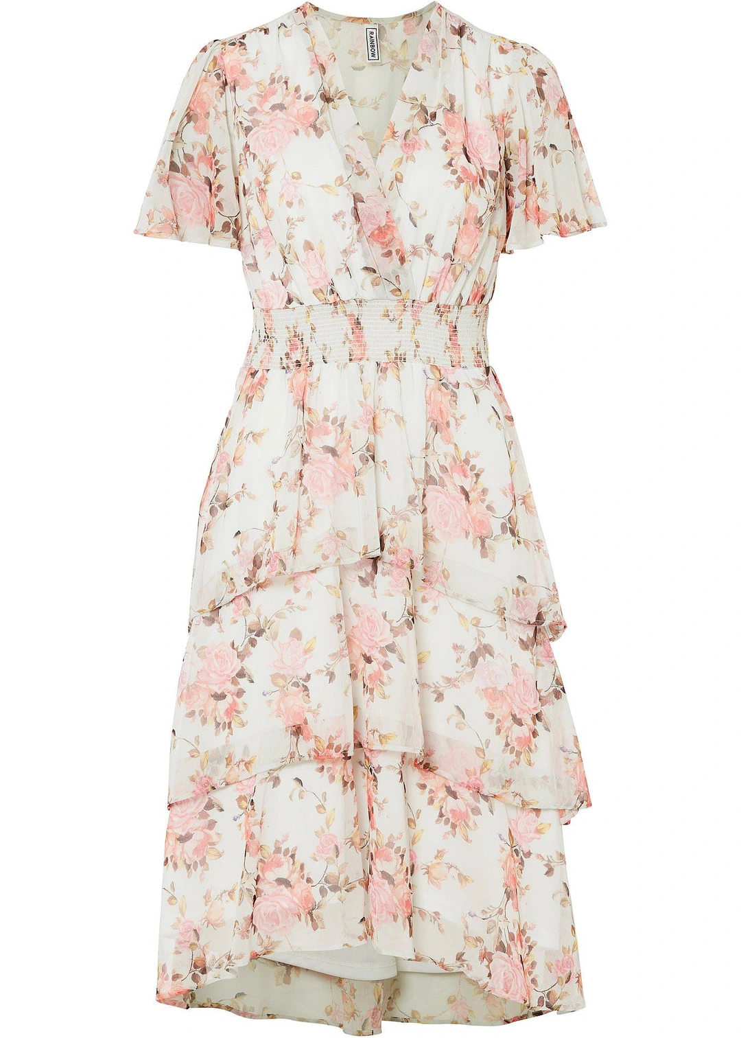 Robe midi volantée