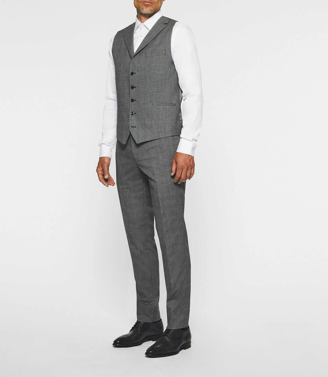 IZAC - Gilet de costume à carreaux gris XSOBRE