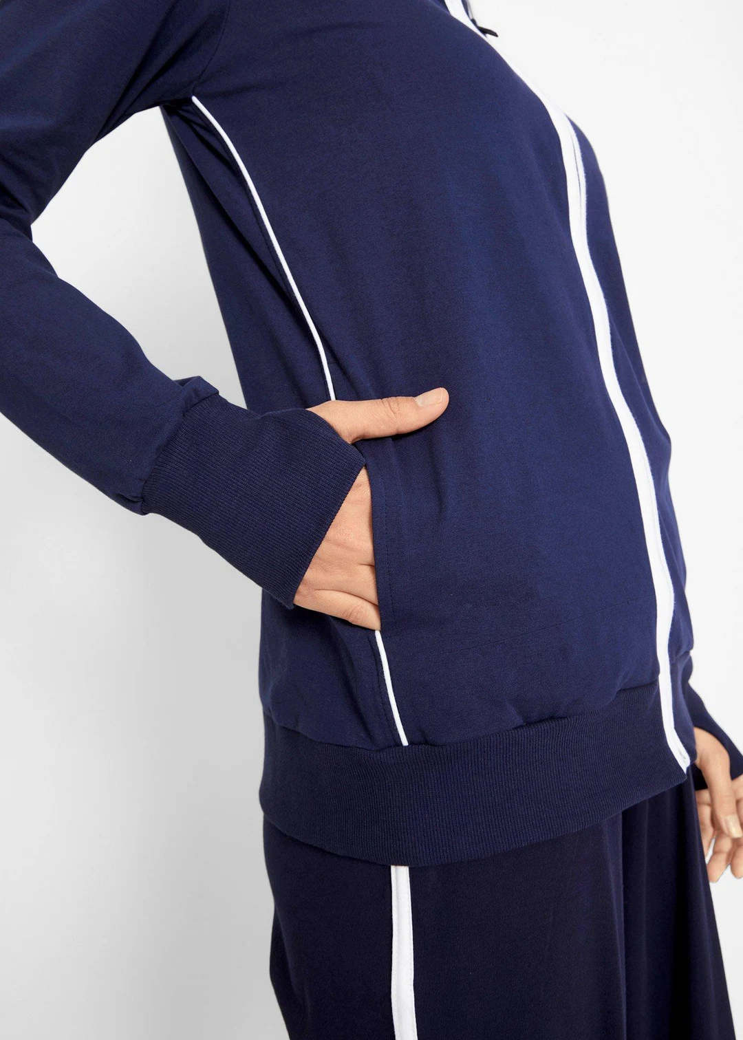 Sweat zippé en coton extensible