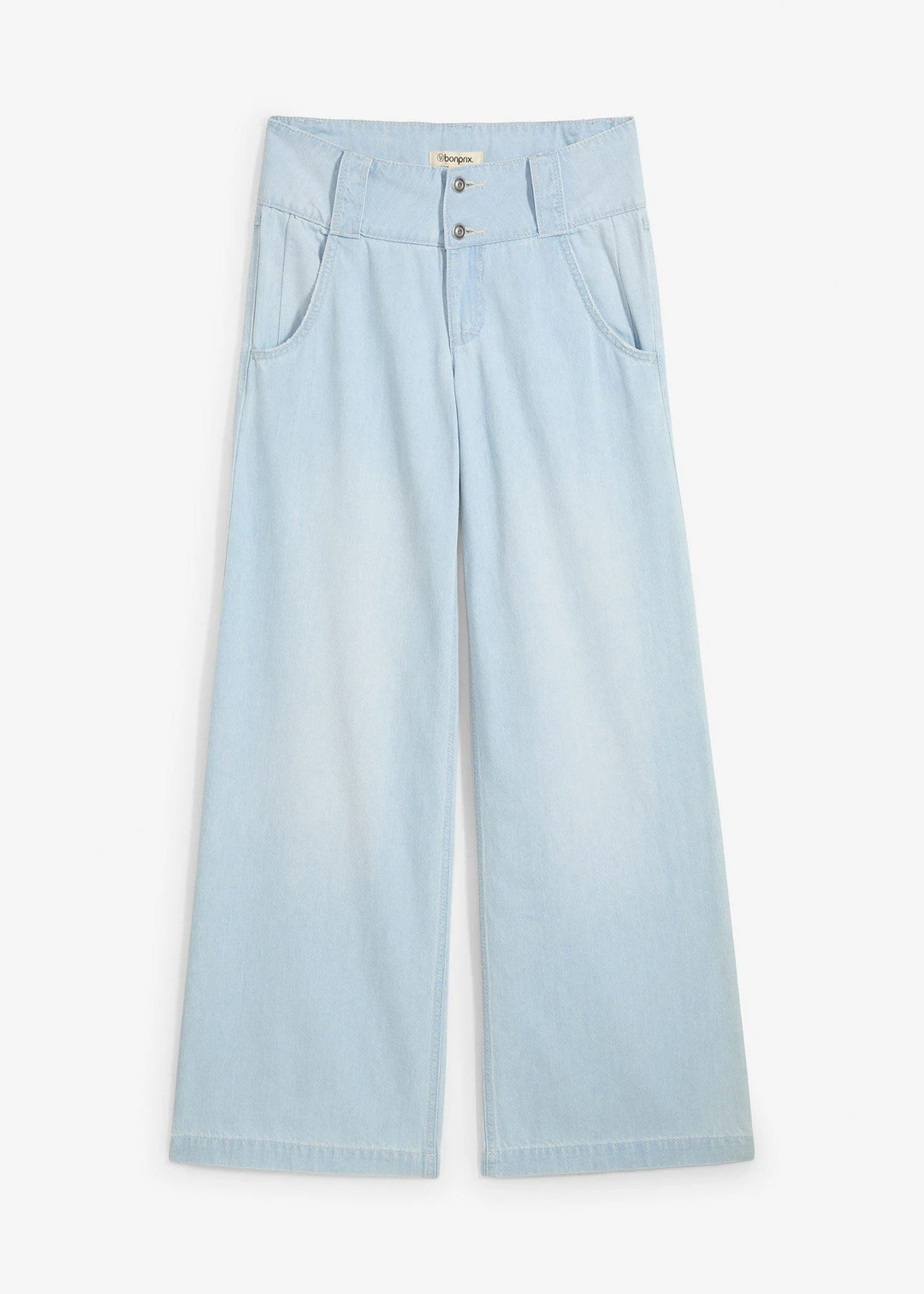 Jean large taille haute, toile ultra-douce