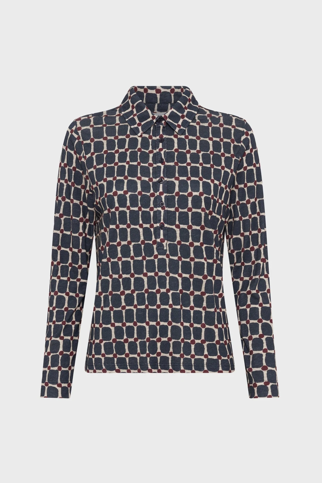 Tee-shirt polo imprimé - HORTENSE - Indigo