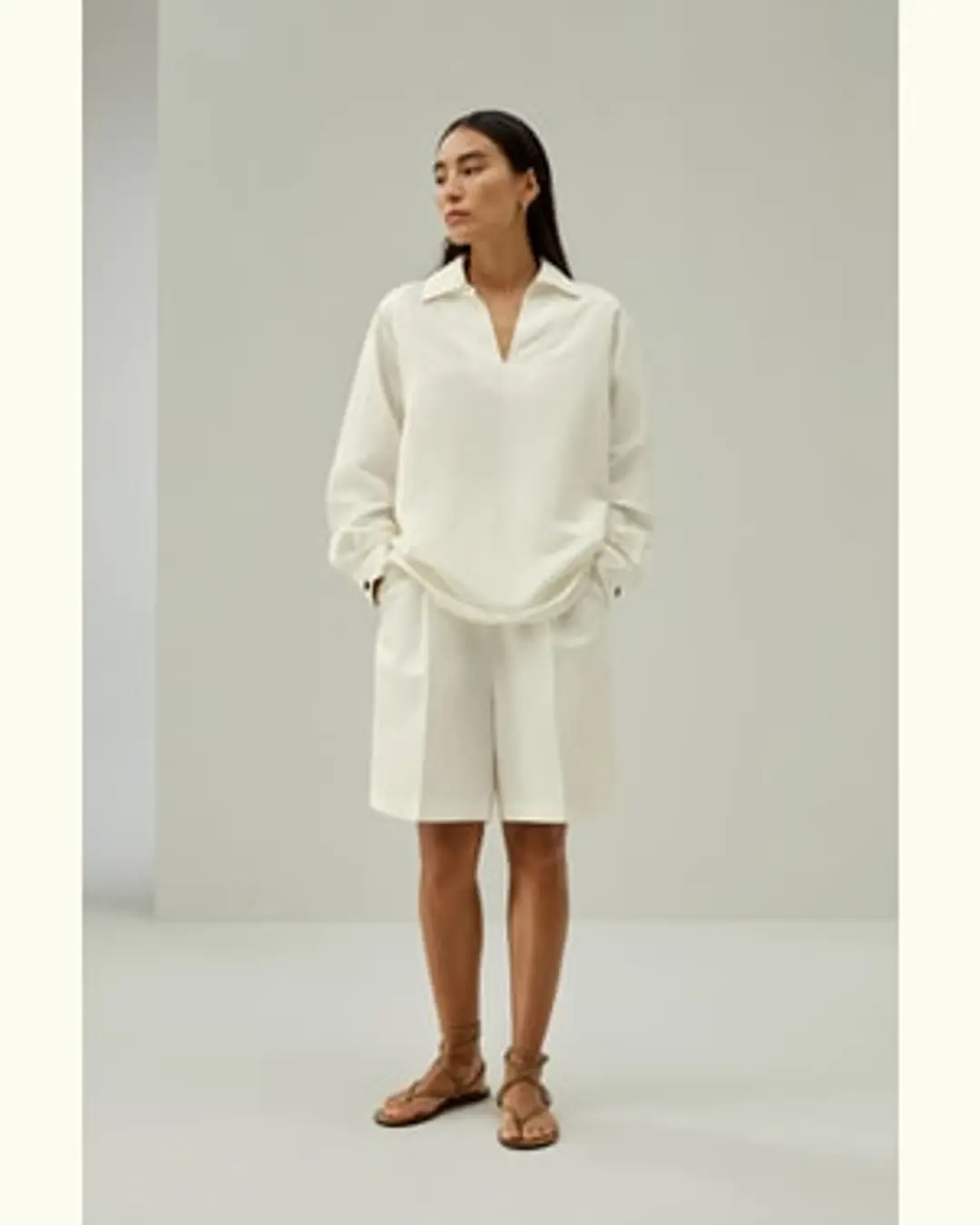 LILYSILK Chemisier En Soie-Lin Épaules Mi-Longues Soie Et Lin Un Design Intemporel Mais Moderne Facile À Assortir Blanc Naturel M