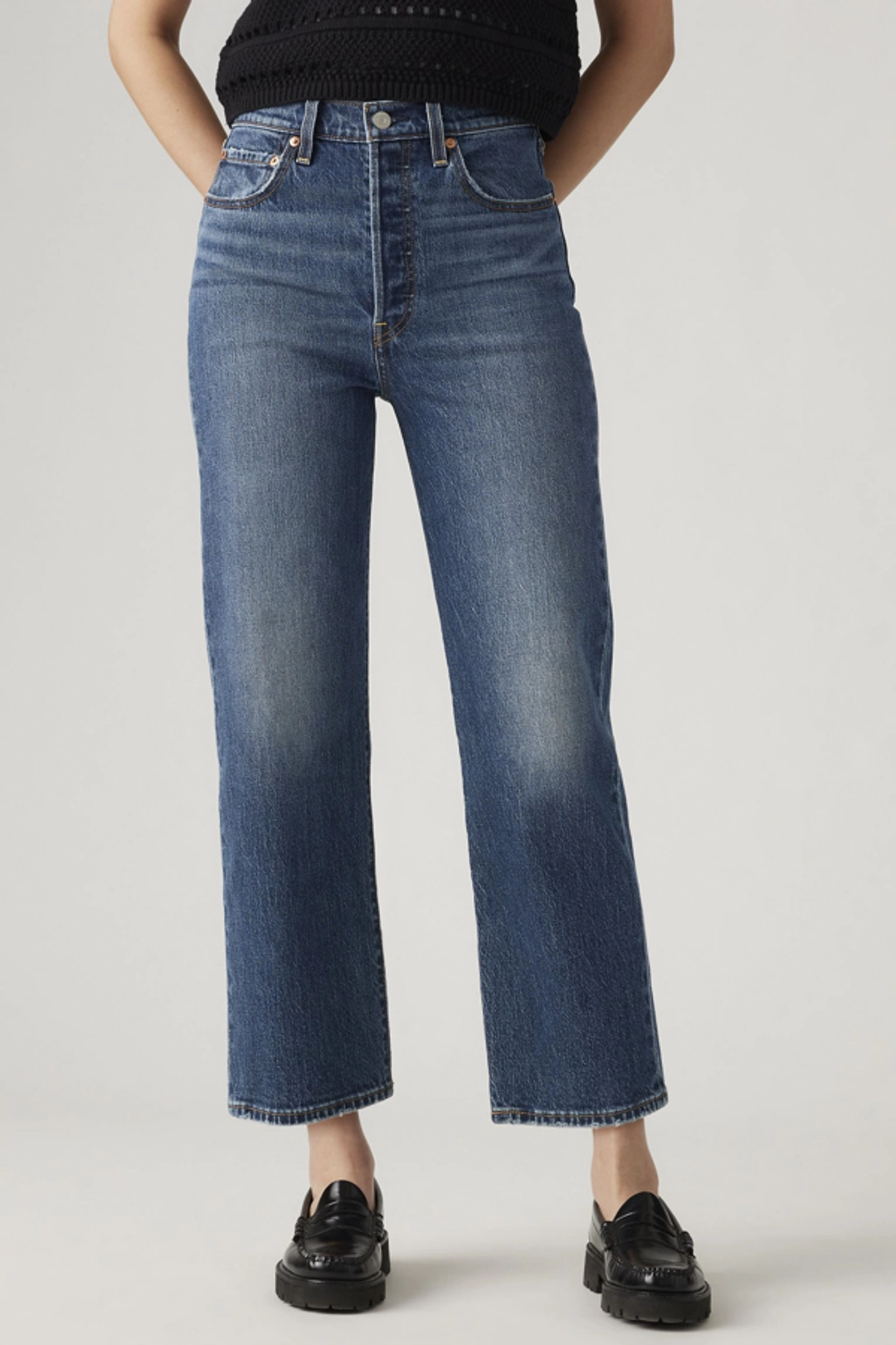 Levi's Jean Droit Ribcage Cheville - Femme - Bleu / Dance Around - 34X29 - 2