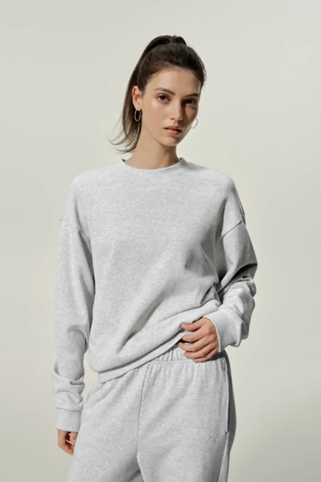LILYSILK Sweatshirt Ras du Cou Porchlight Balance Noir XL - SILKERRY Doux et Confortable, Épaules Tombantes, Coupe Décontractée