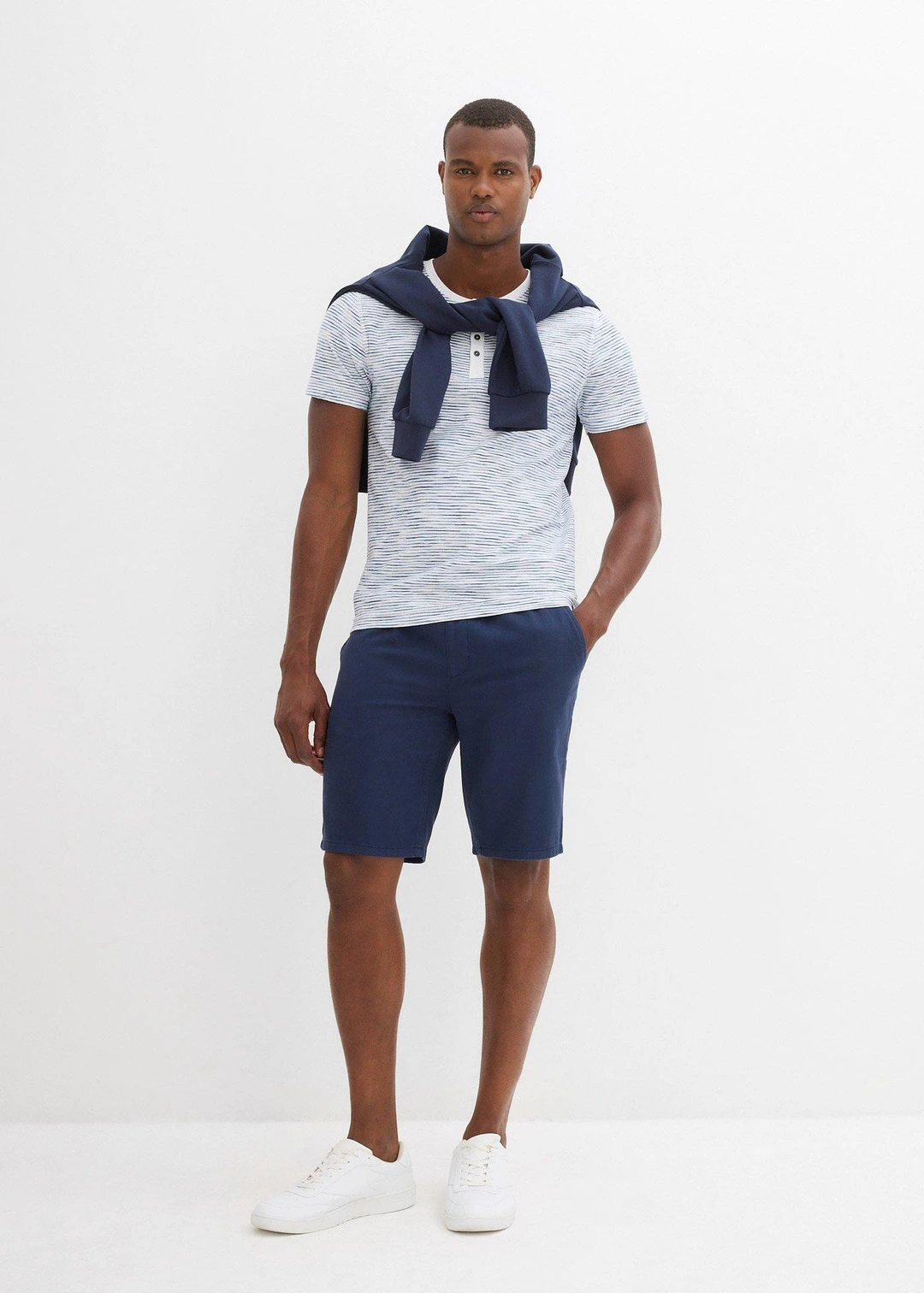 Bermuda 100% coton à taille élastiquée, regular - 2