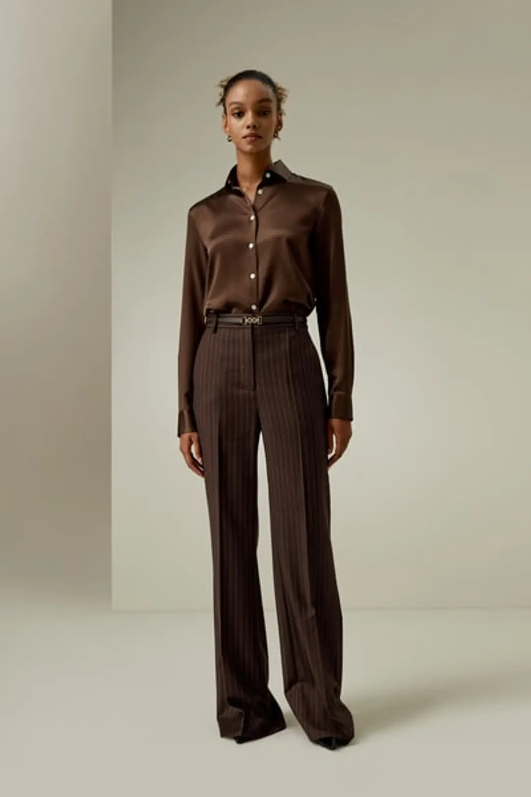 LILYSILK Chemisiers En Soie Coupe Régulière Soie Charmeuse Légèreté Luxueuse Simple Et Classique Chocolat Xl