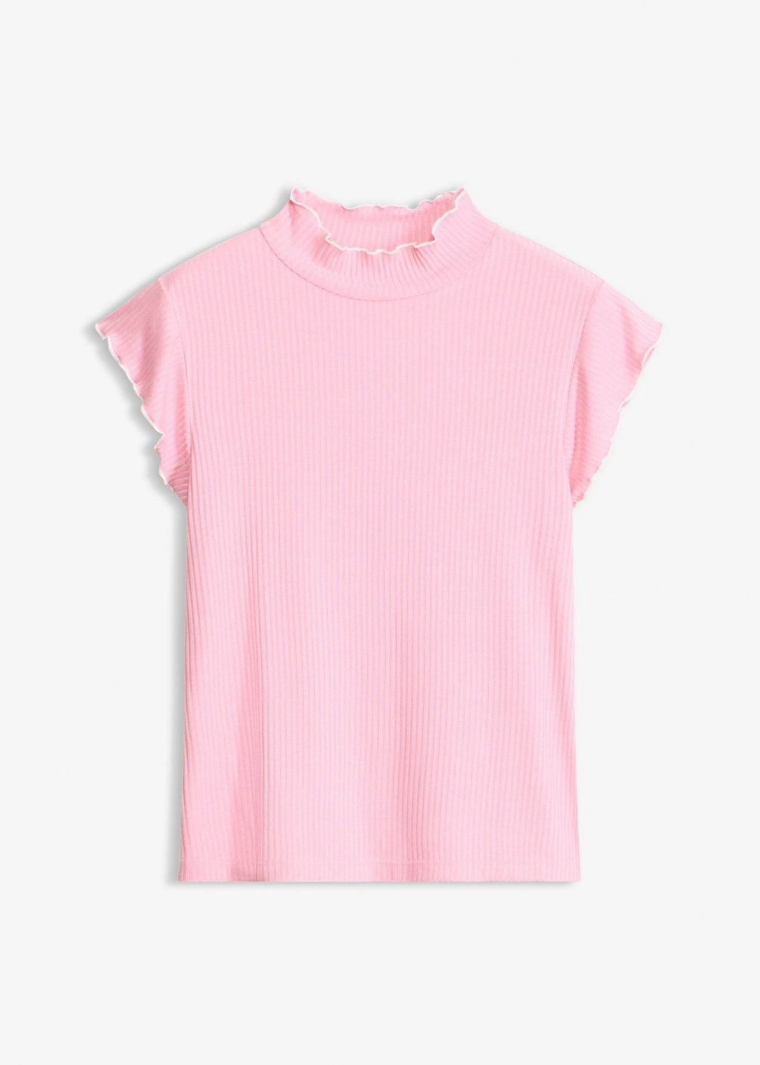 T-shirt côtelé en viscose extensible