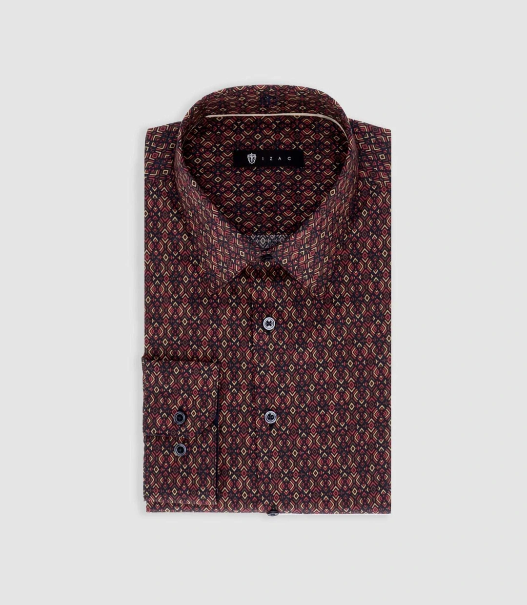 IZAC - Chemise à imprimé géométrique marine PACCO