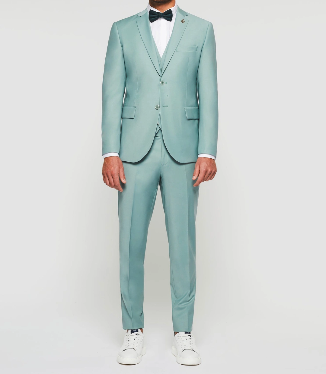 IZAC - Costume 2 boutons en laine vert nil FAVORIOUT