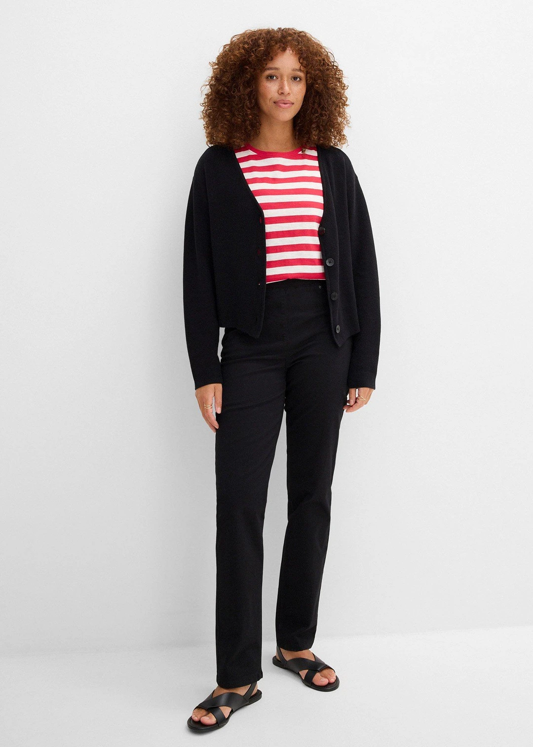 Pantalon à enfiler avec taille confortable, Straight