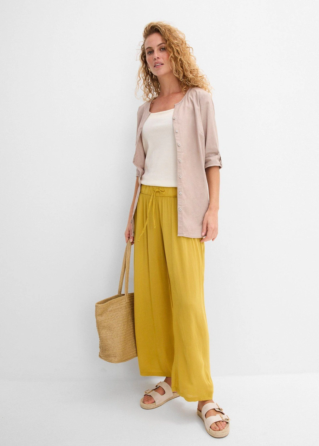 Pantalon large en viscose fluide