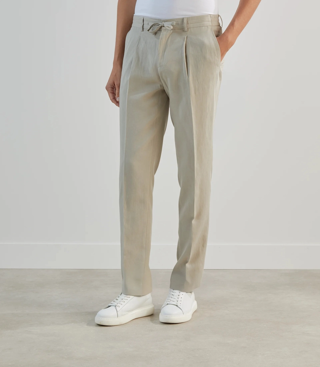 IZAC - Pantalon casual avec cordon de serrage mastic