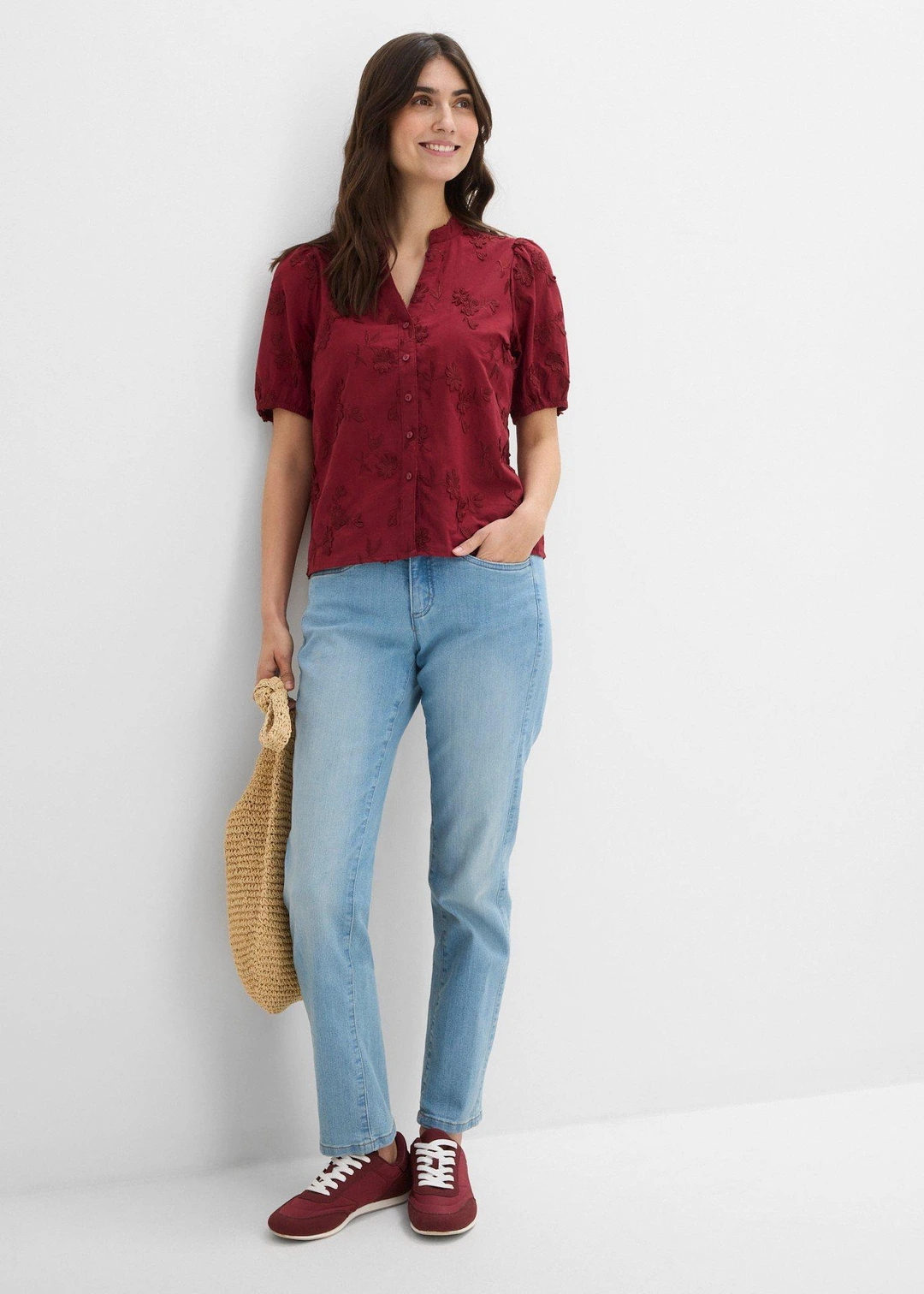Jean droit taille mi-haute, extensible - 2